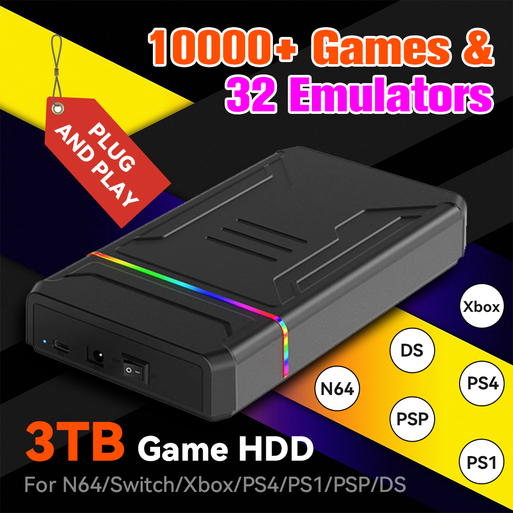 Retro Gaming Xbox - 3TB External Retro Game HDD Emulator