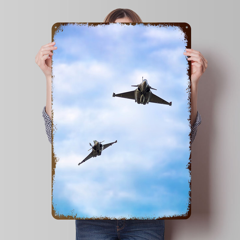 Retro Gaming X2 - Dassault Rafale X2 Tinplate Poster Customized