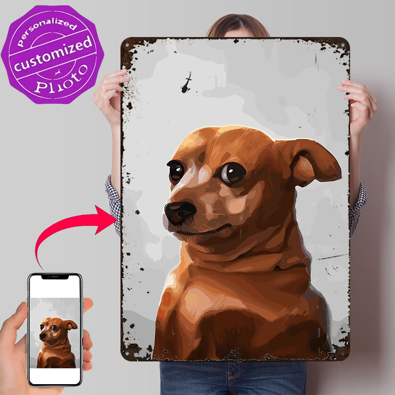 Retro Gaming Bar - Brown Dog Portrait Poster Retro 3D