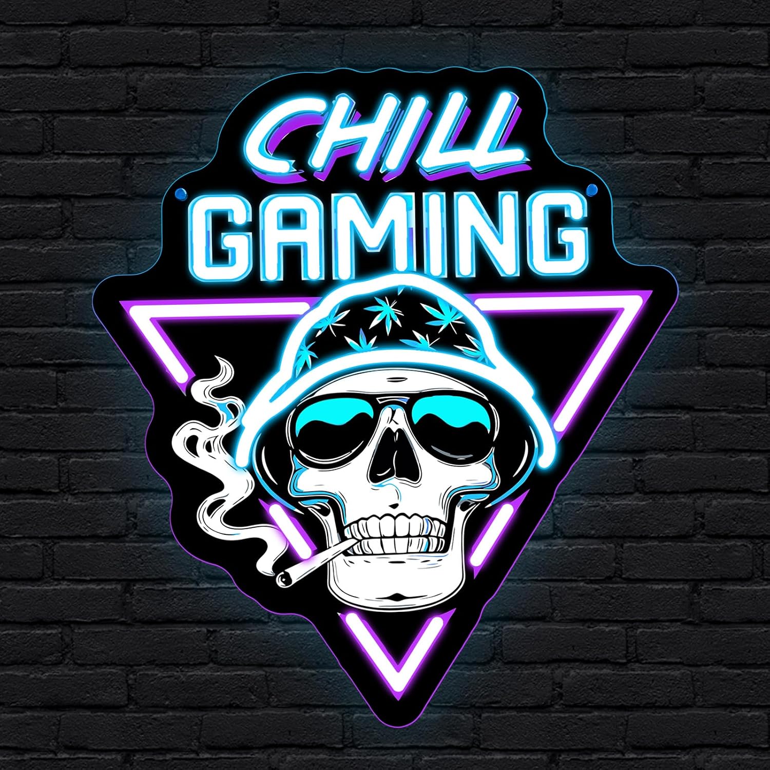 Retro Gaming Bar - ﻿ Chill Gaming Skull LED Neon