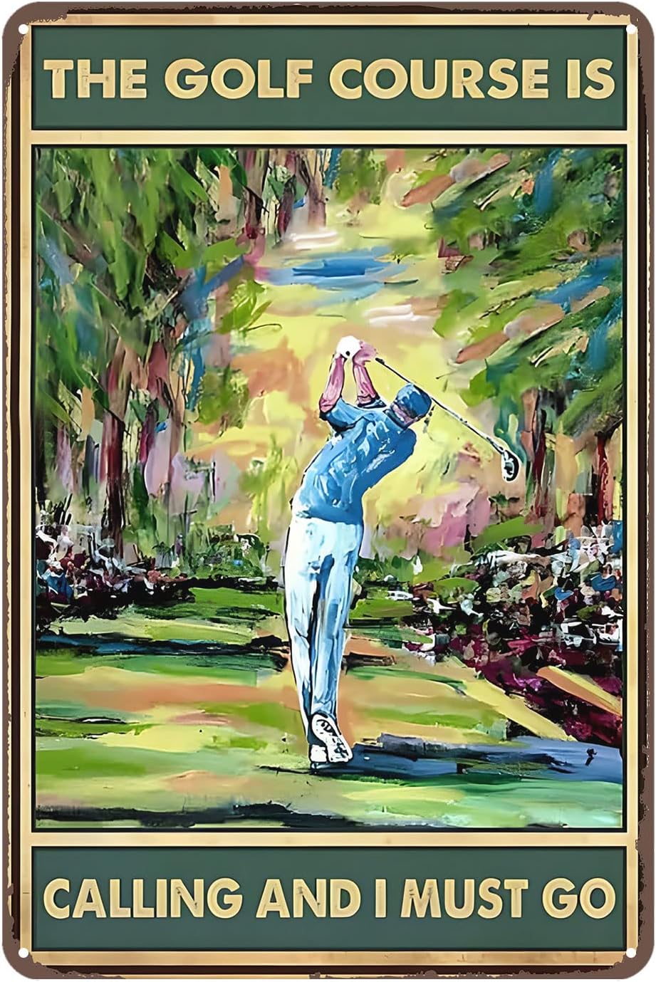 Retro Gaming Bar - Retro Metal Tin Signs The Golf