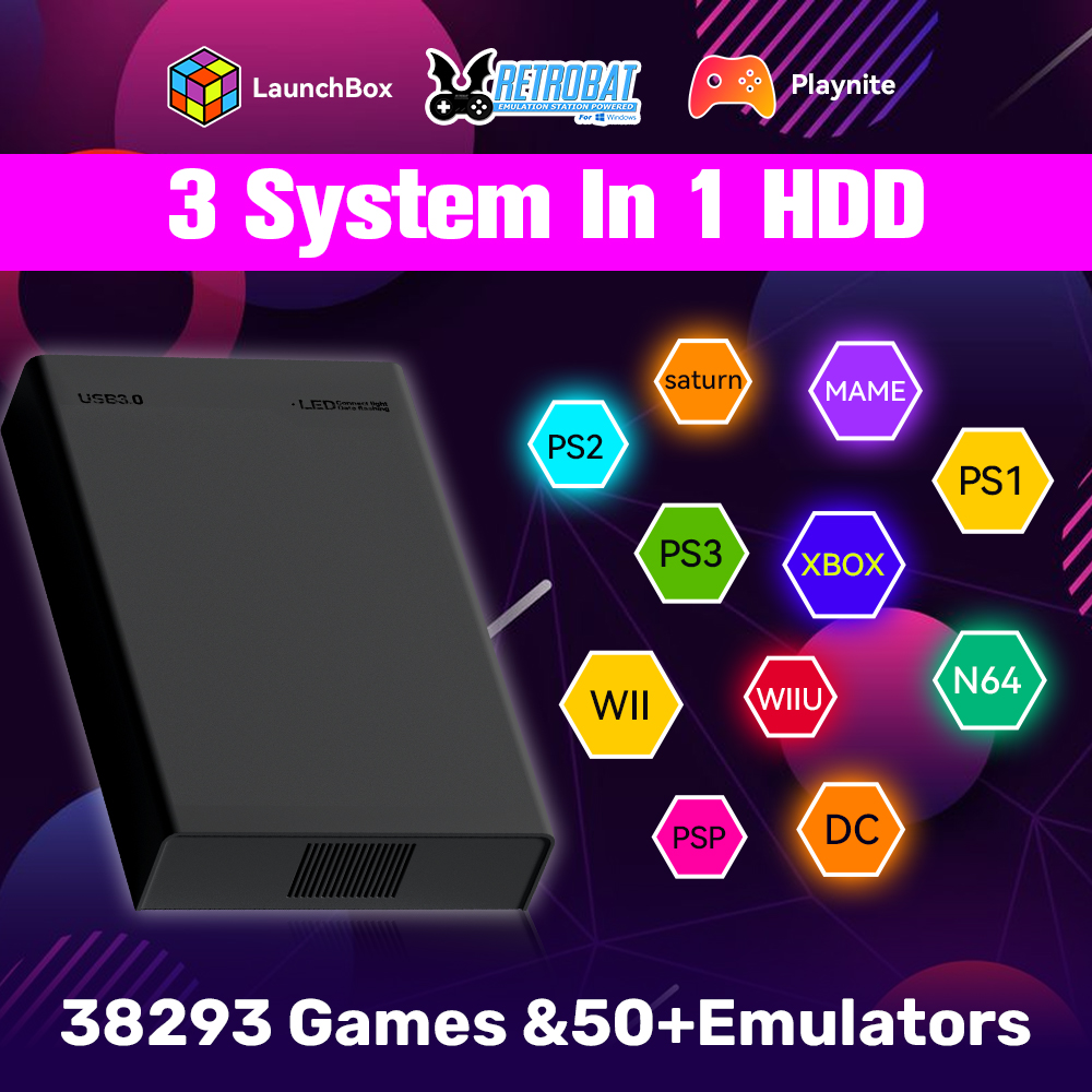 Retro Gaming Xbox - 500G Retro Gaming HDD Video Game