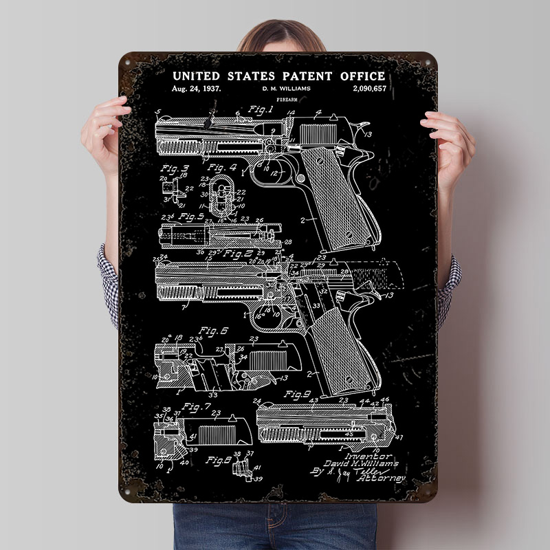 Gun Patent Tinplate Poster Cus - огляд і ціна Retro Gaming Gun