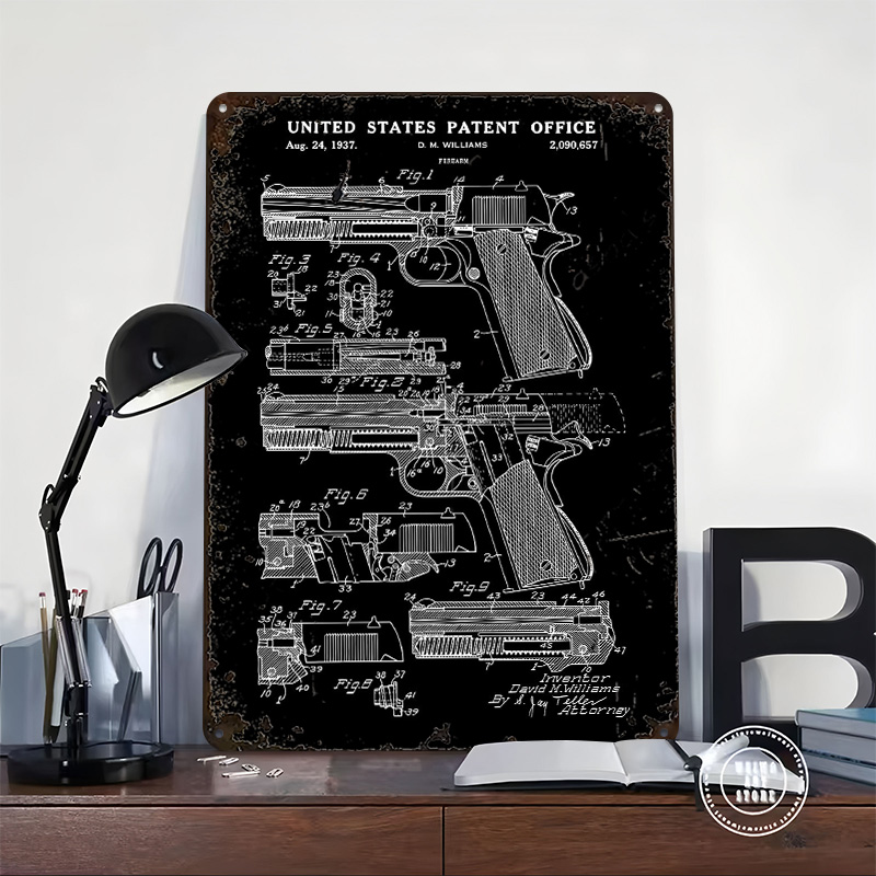 Gun Patent Tinplate Poster Cus - огляд і ціна Retro Gaming Gun