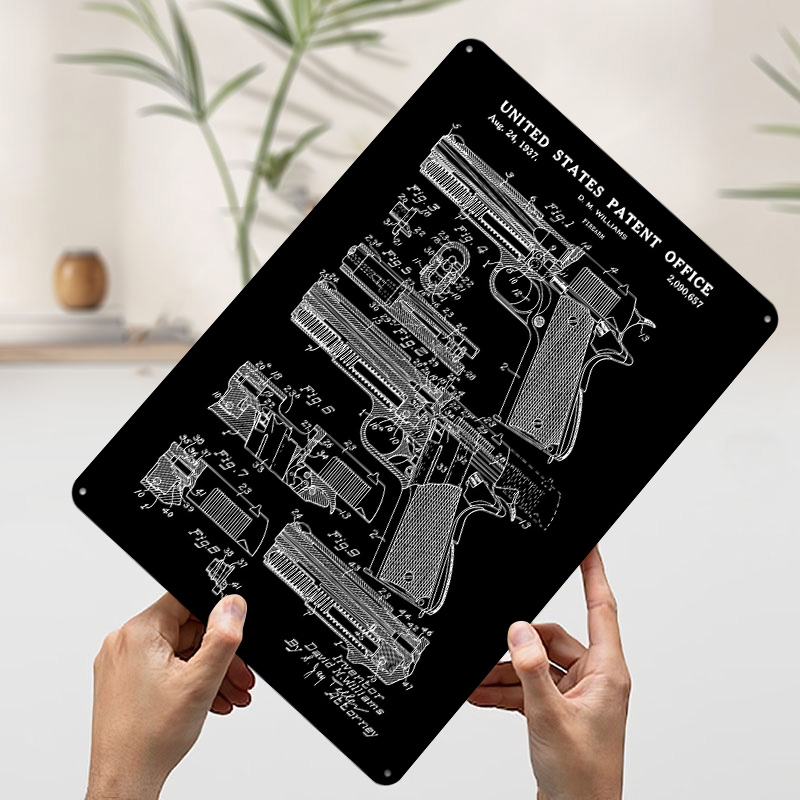 Gun Patent Tinplate Poster Cus - огляд і ціна Retro Gaming Gun