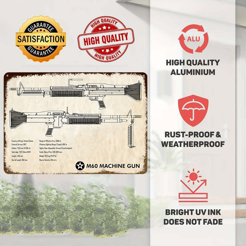 M60 Machine Gun Paper Tin Post - огляд і ціна Retro Gaming Gun