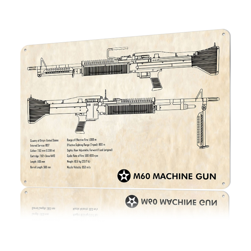 M60 Machine Gun Paper Tin Post - огляд і ціна Retro Gaming Gun