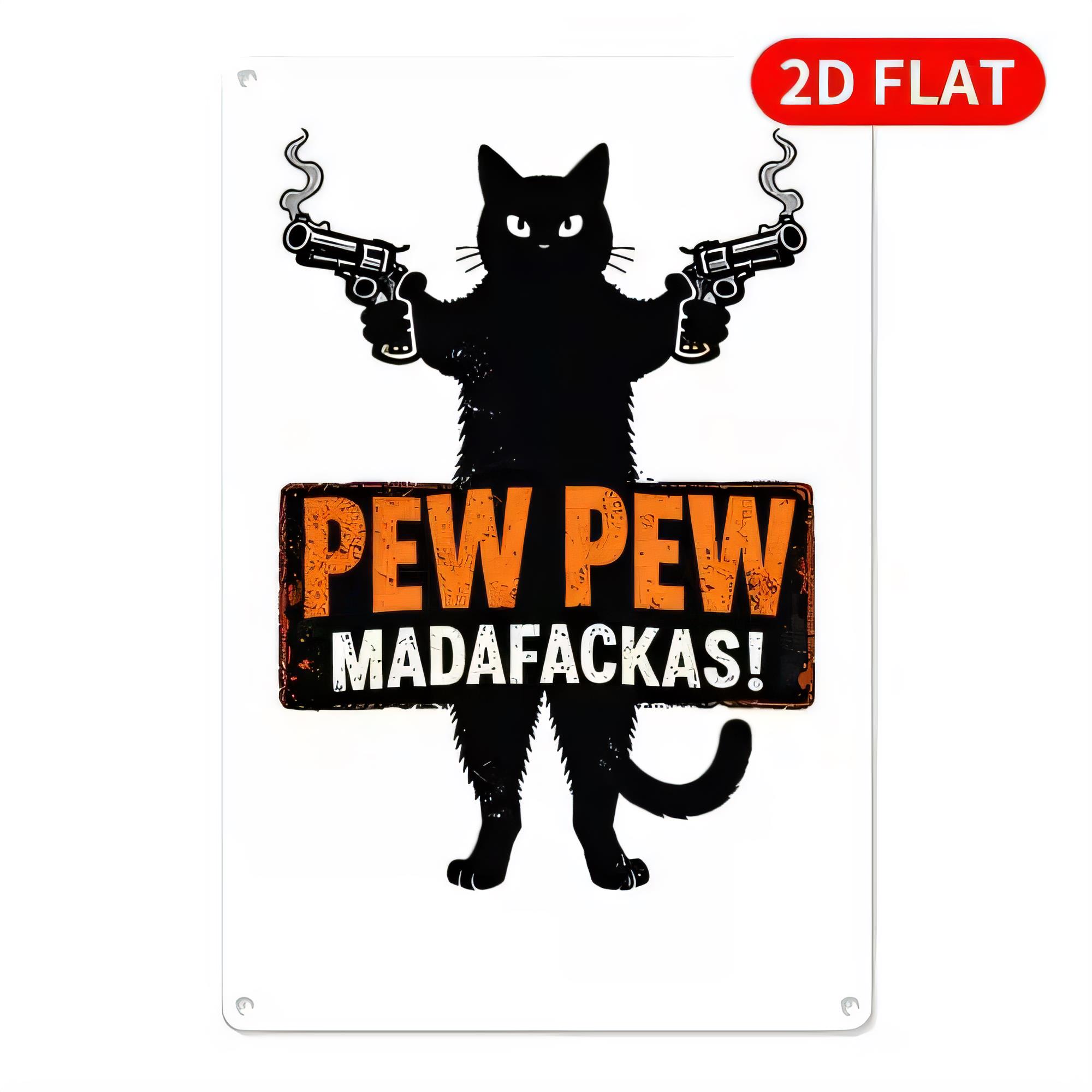 Tin Sign  Pew Pew Madafakkas F - огляд і ціна Retro Gaming Gun