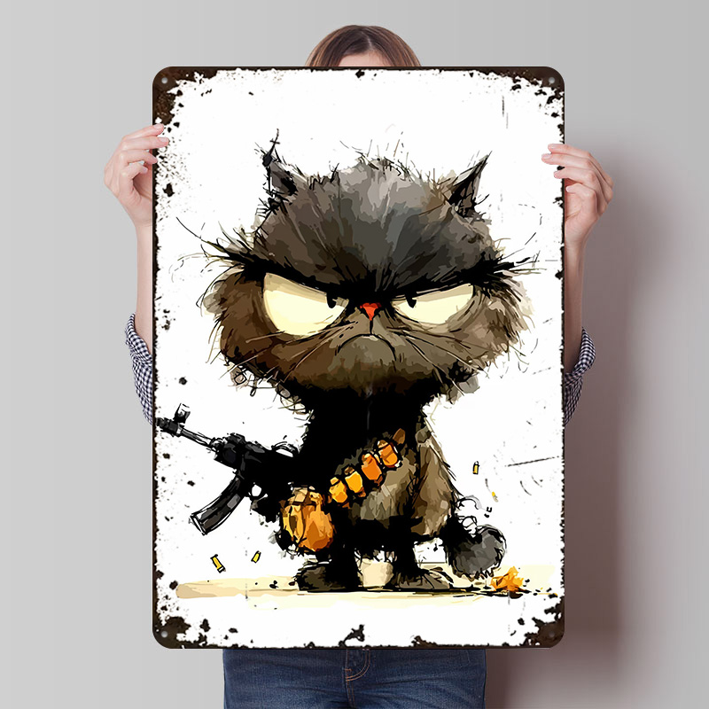 Cat With Gun Printed Poster Cu - огляд і ціна Retro Gaming Gun