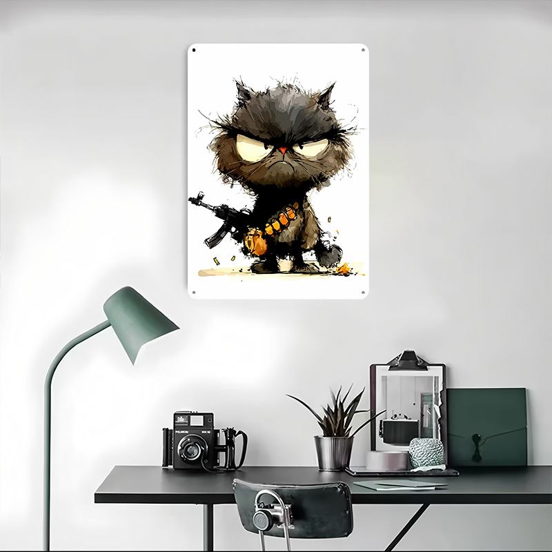 Cat With Gun Printed Poster Cu - огляд і ціна Retro Gaming Gun